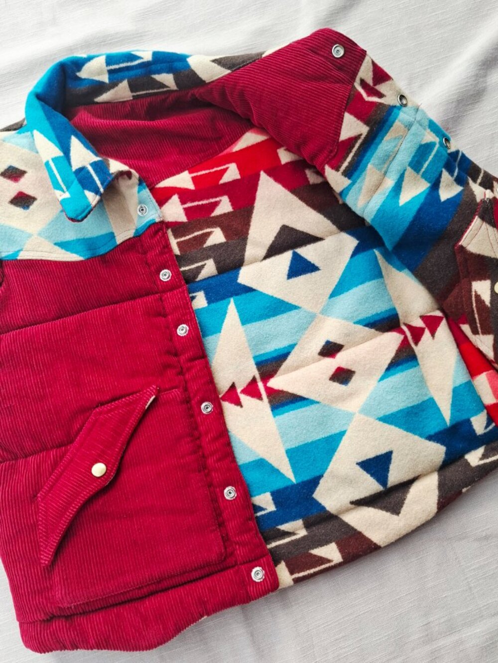 Aviator Nation × Pendelton Navajo Corduroy Wool Reversible Vest Unisex Size M* - Picture 10 of 15